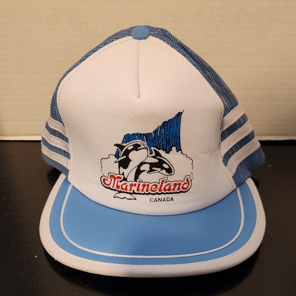 Vintage Marineland Niagara Falls Canada Orca Whale Foam Trucker Snapback Hat